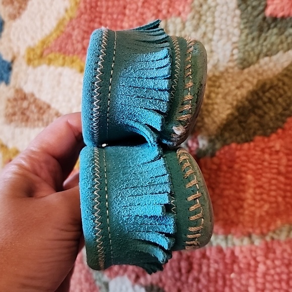 Minnetonka Turquoise Riley Bootie Moccasins - Picture 3 of 9